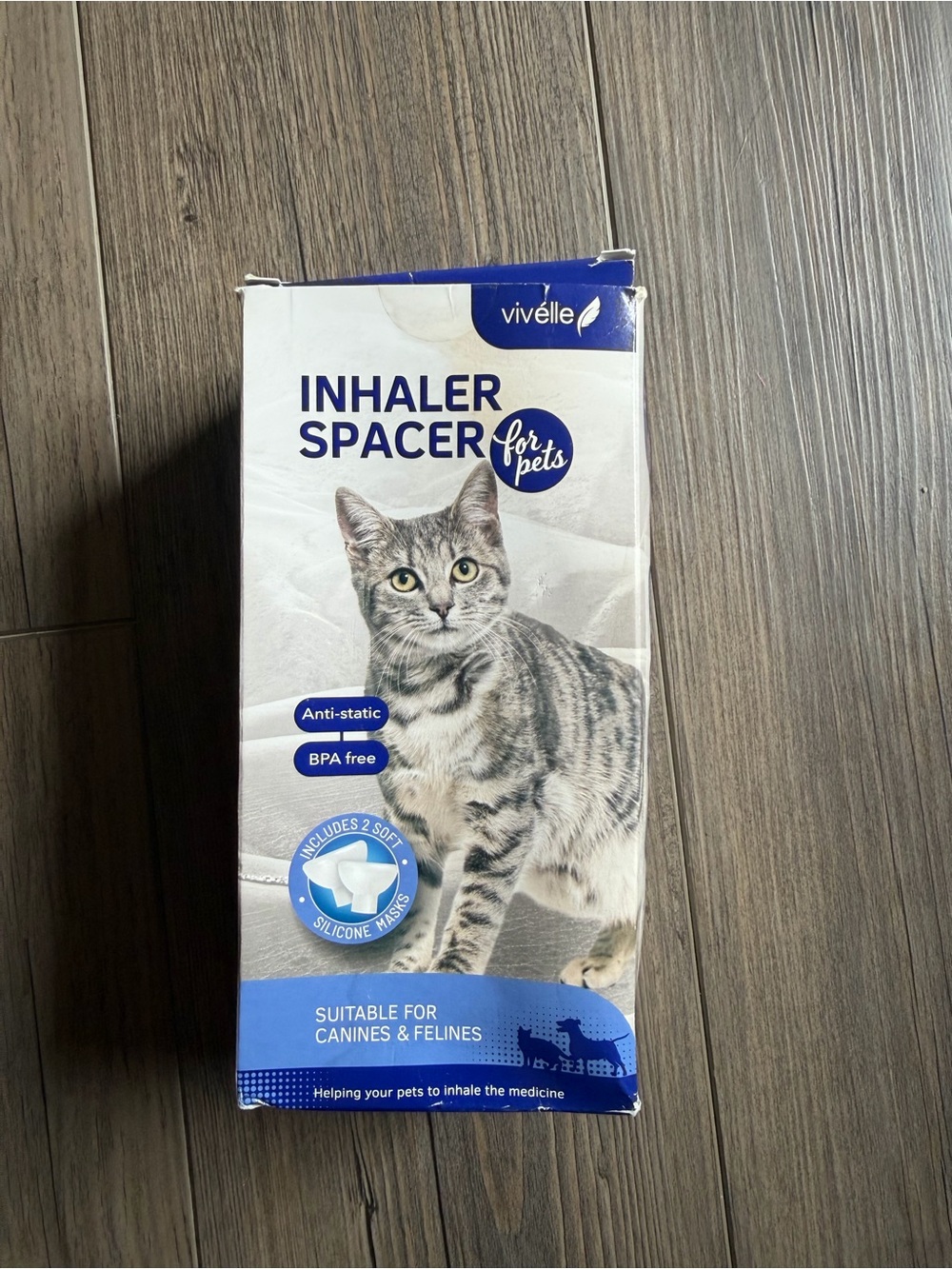 Elle Pet Inhaler Spacer - Blue and White Packaging